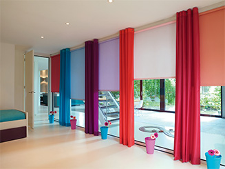 roller shades in different colors